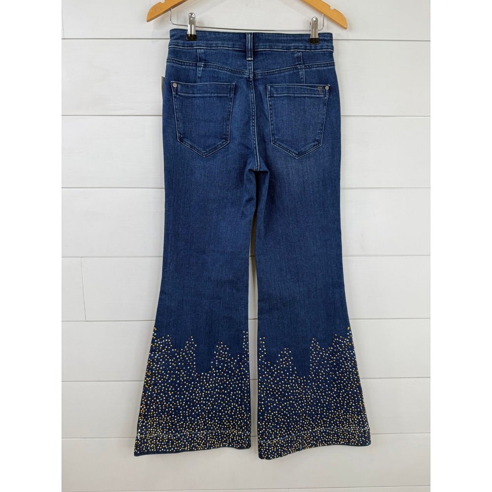 NWT Pilcro Anthropologie Retro Studded Low-Rise Flare Jeans 27 - Picture 6 of 12
